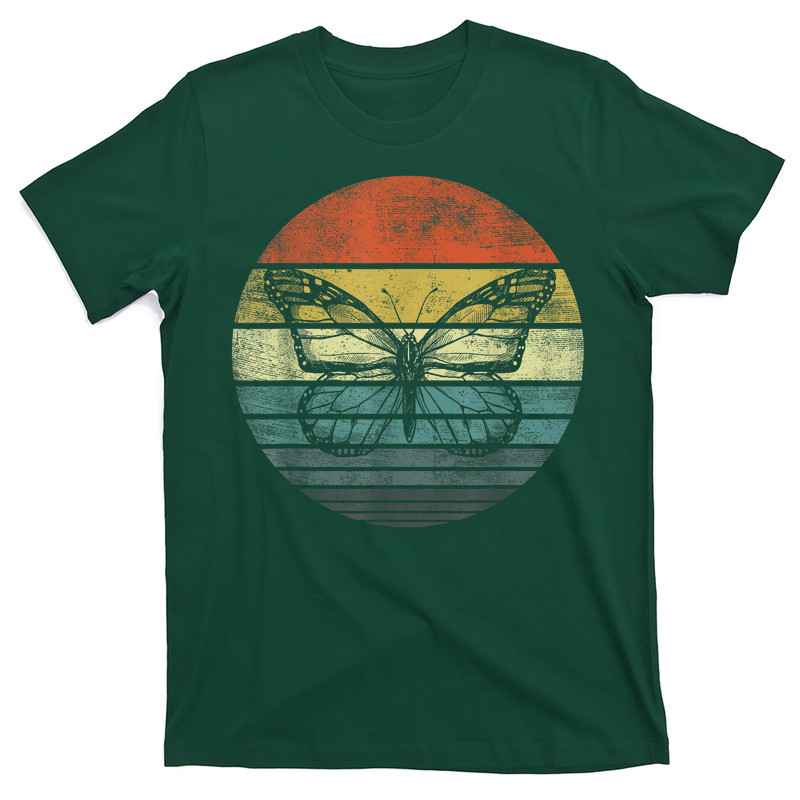 Butterfly Retro Sunset Insect Monarch Entomology T-shirt