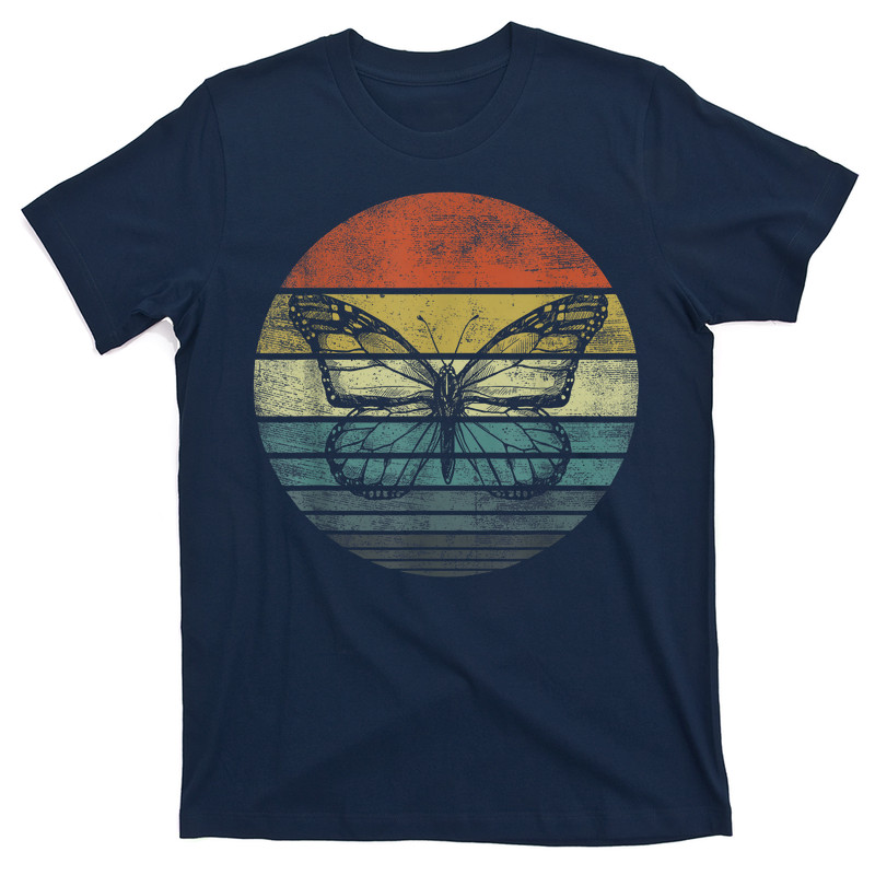Butterfly Retro Sunset Insect Monarch Entomology T-shirt