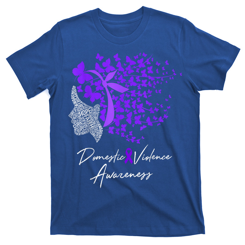 Domestic Violence Awareness Gifts Purple Butterflies T-shirt