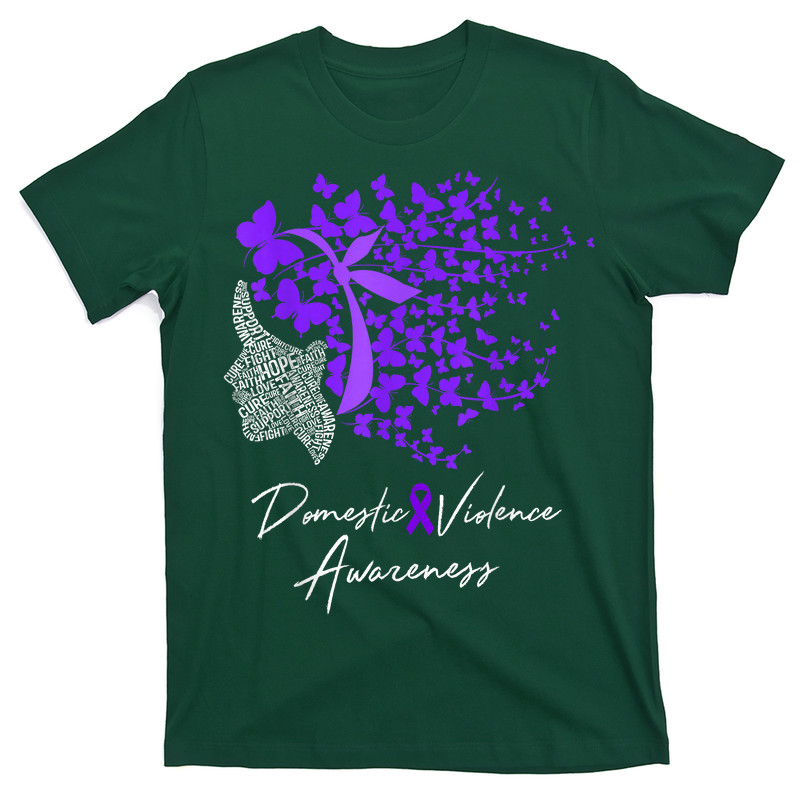 Domestic Violence Awareness Gifts Purple Butterflies T-shirt