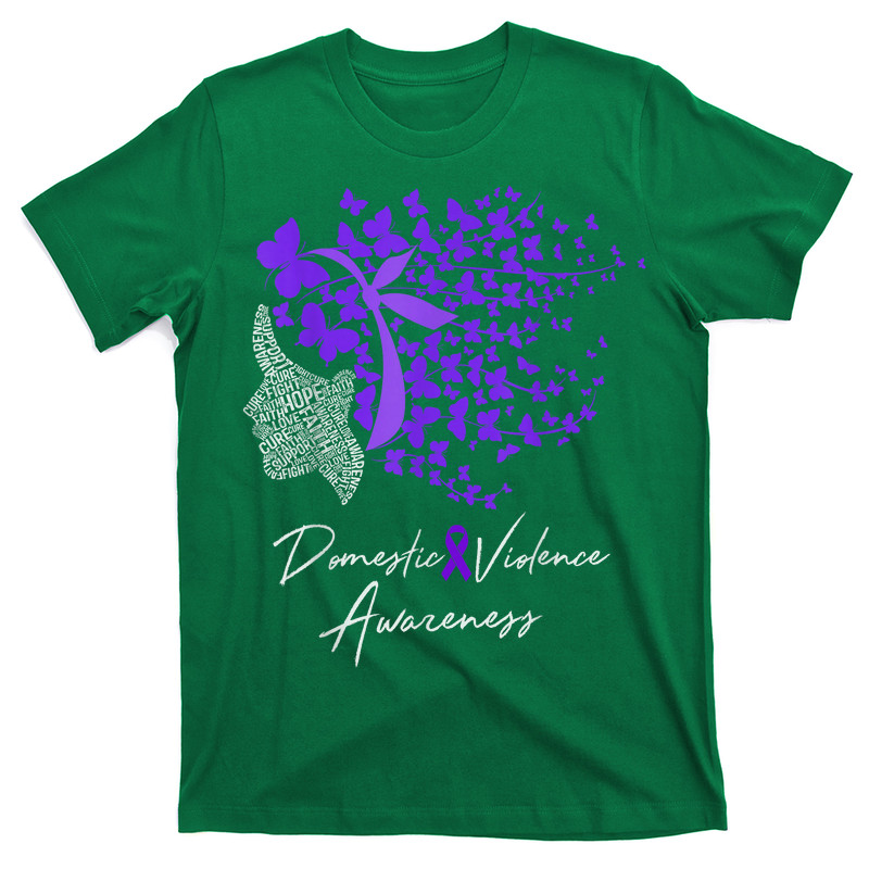 Domestic Violence Awareness Gifts Purple Butterflies T-shirt