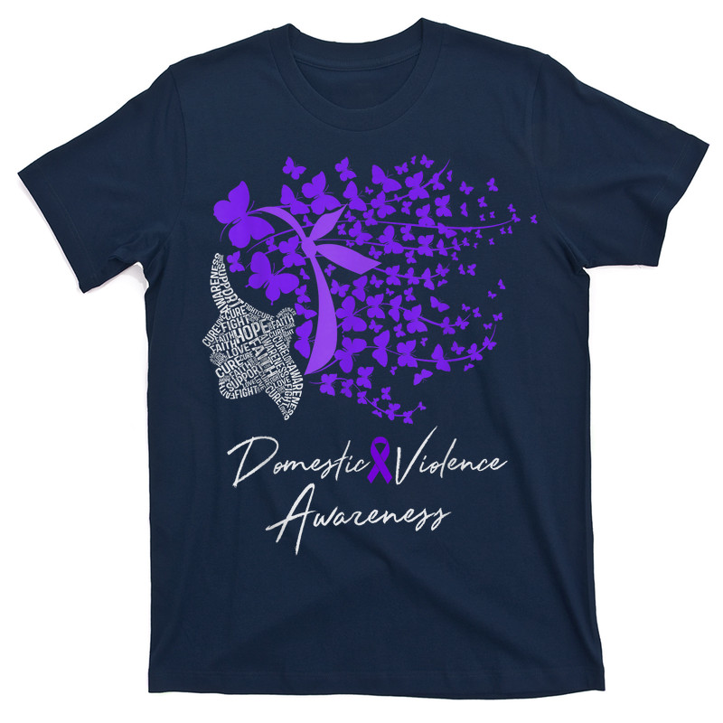 Domestic Violence Awareness Gifts Purple Butterflies T-shirt