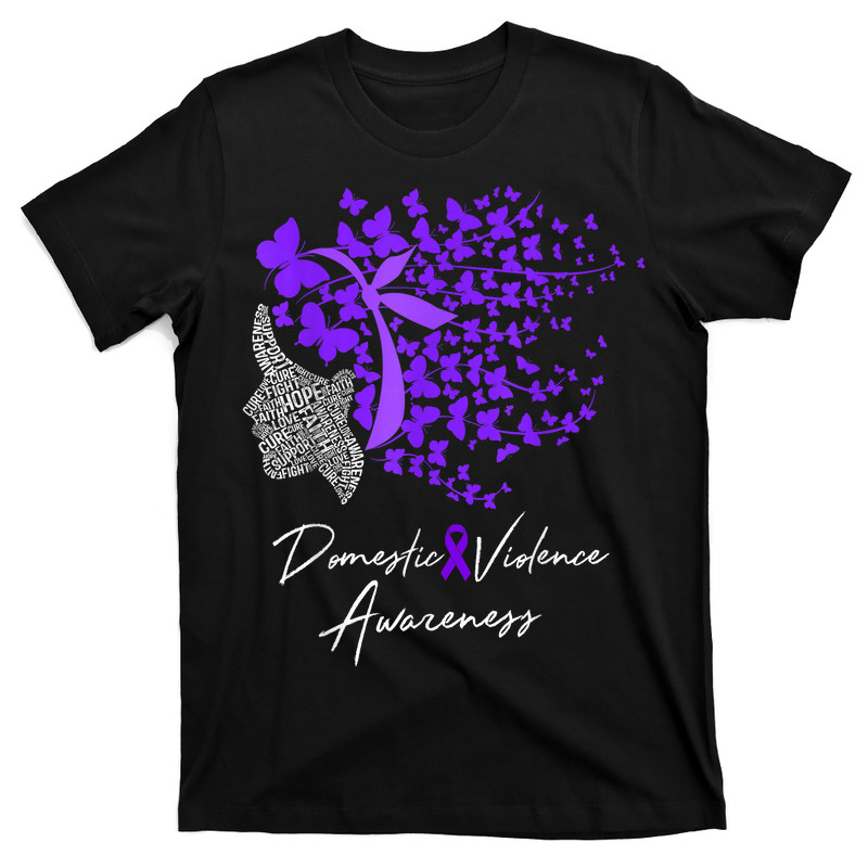 Domestic Violence Awareness Gifts Purple Butterflies T-shirt