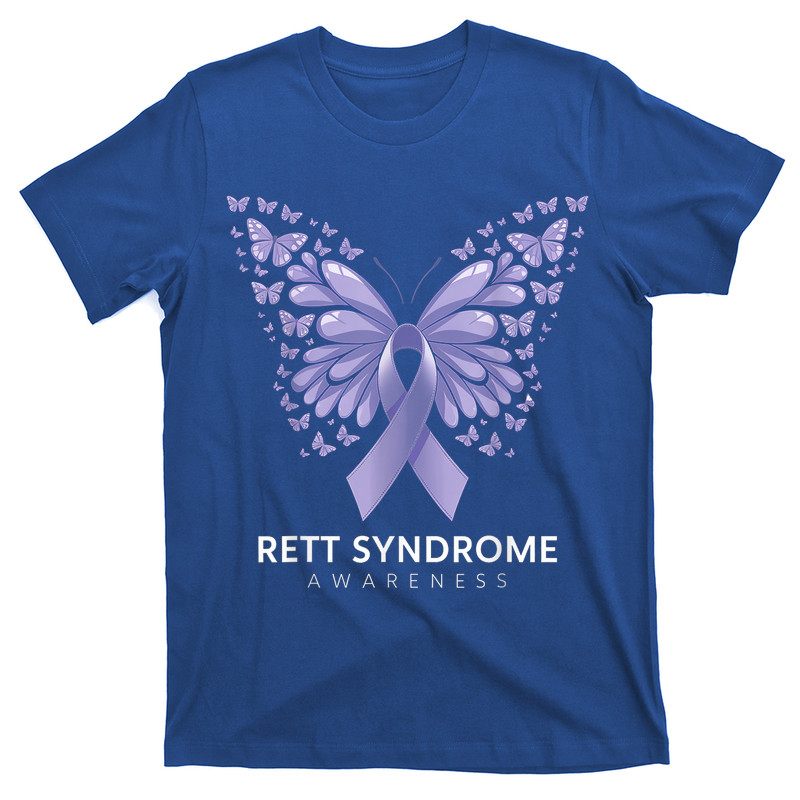 Rett Syndrome Awareness Butterfly Purple Ribbon Rett Support T-shirt