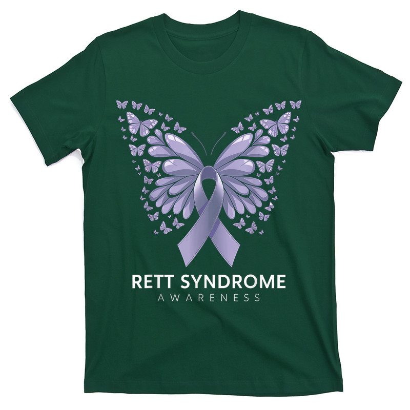 Rett Syndrome Awareness Butterfly Purple Ribbon Rett Support T-shirt