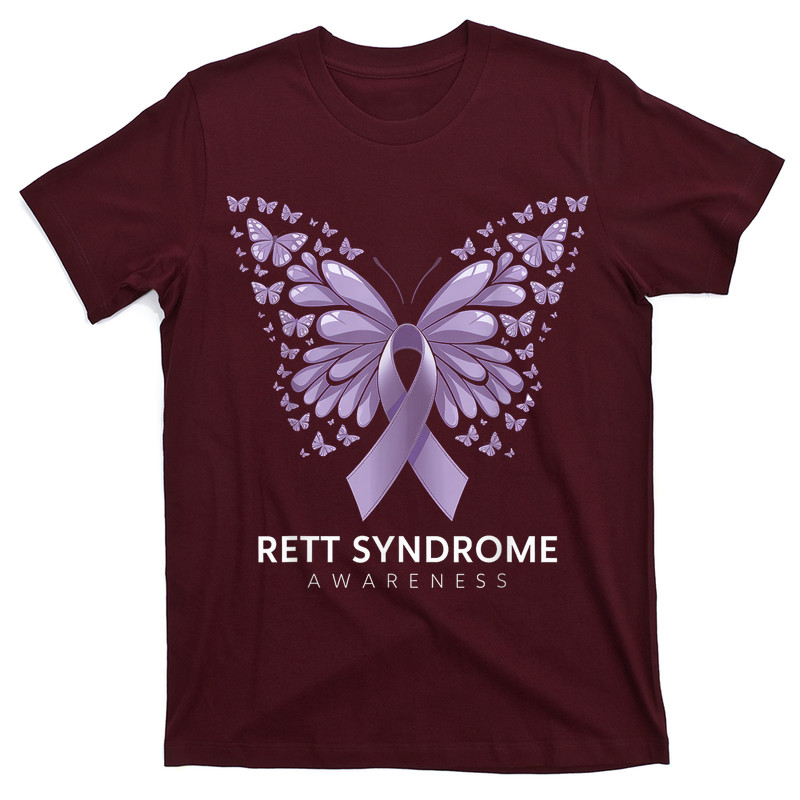 Rett Syndrome Awareness Butterfly Purple Ribbon Rett Support T-shirt