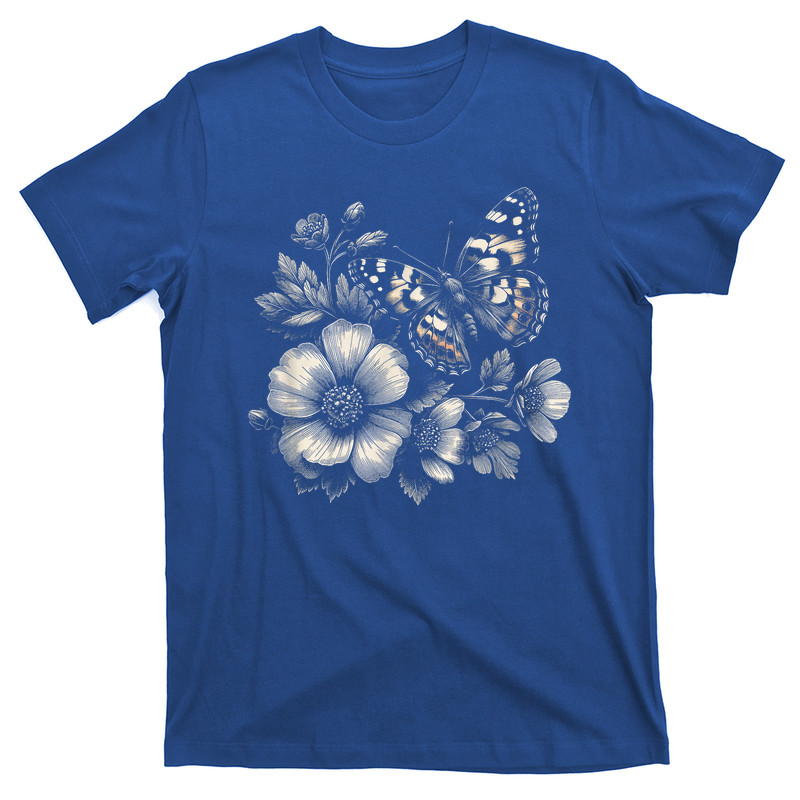 Butterfly With Flowers T-shirt