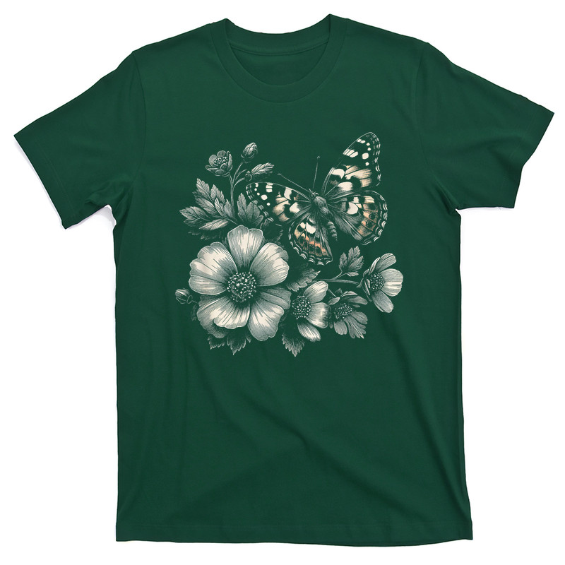 Butterfly With Flowers T-shirt