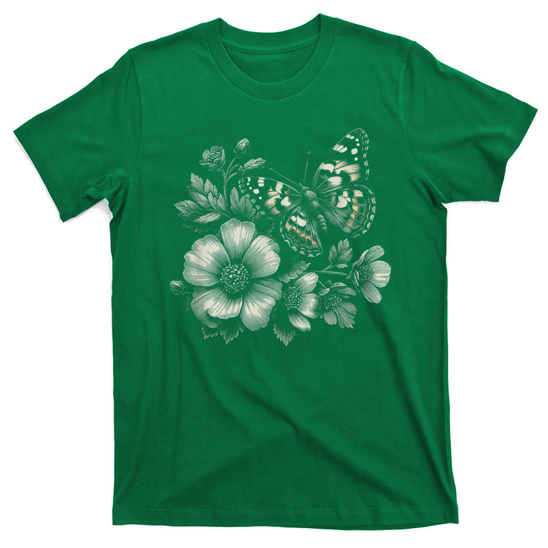 Butterfly With Flowers T-shirt