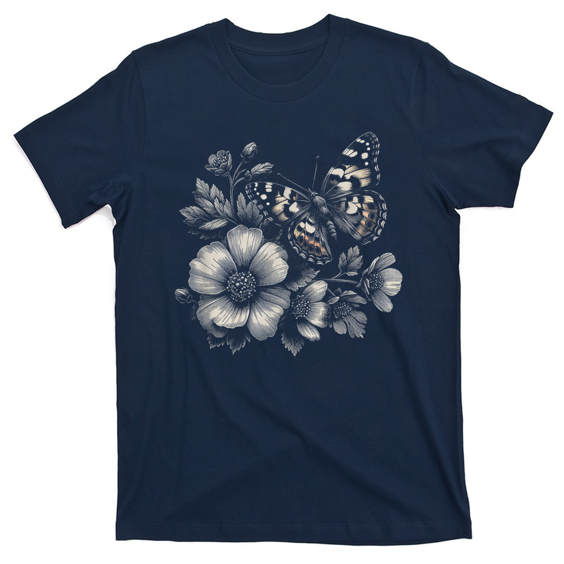 Butterfly With Flowers T-shirt