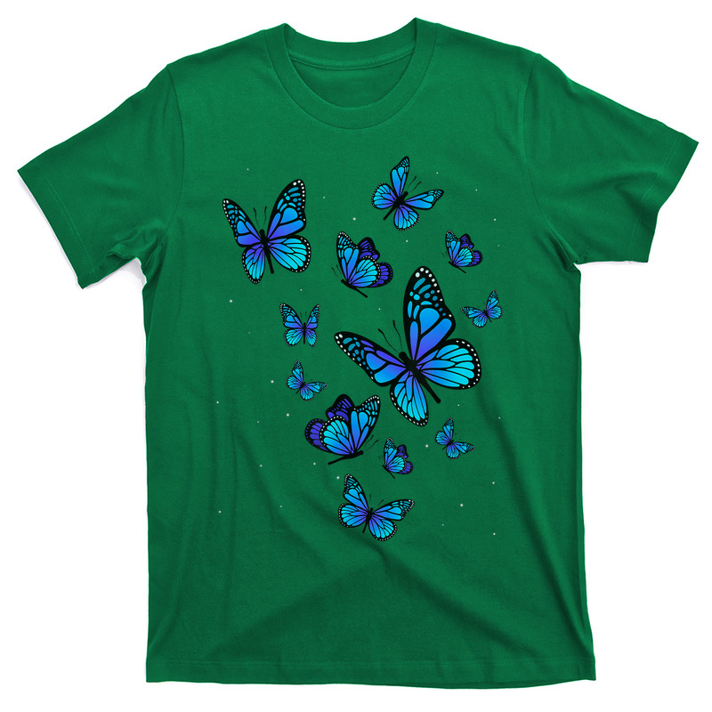 Blue Butterfly Art Garden Beautiful Butterflies T-shirt