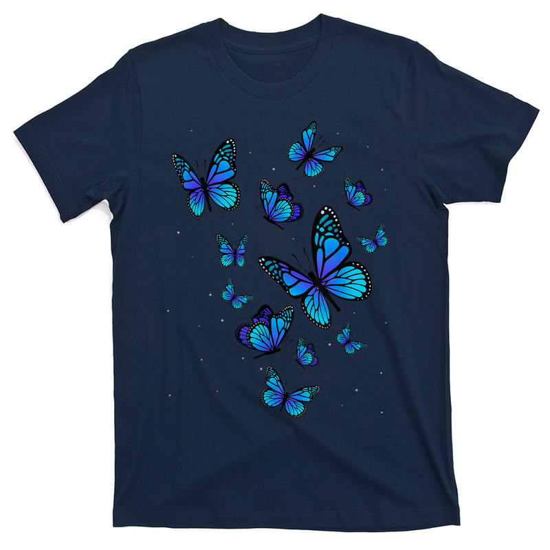 Blue Butterfly Art Garden Beautiful Butterflies T-shirt