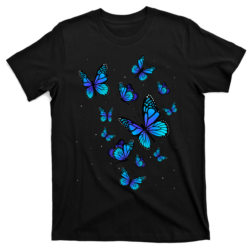Blue Butterfly Art Garden Beautiful Butterflies T-shirt