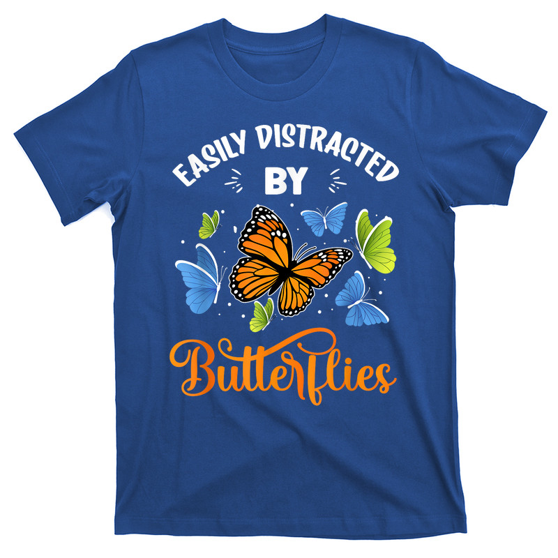 Easily Distracted By Butterflies Beaufitful Butterfly T-shirt