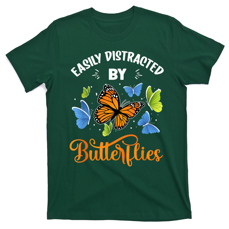 Easily Distracted By Butterflies Beaufitful Butterfly T-shirt