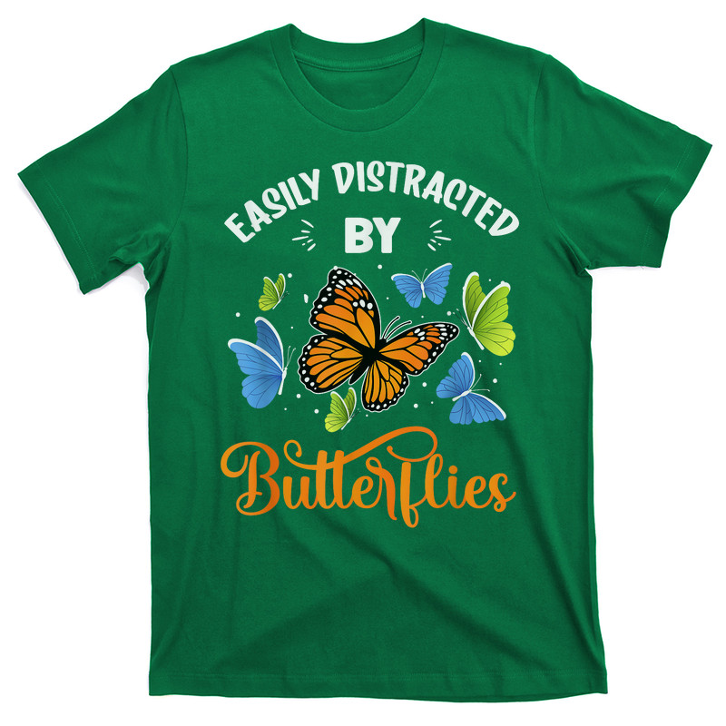 Easily Distracted By Butterflies Beaufitful Butterfly T-shirt