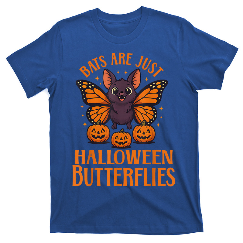 Creepy Cute Bat Halloween Butterfly With Pumpkins T-shirt