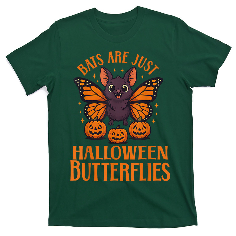 Creepy Cute Bat Halloween Butterfly With Pumpkins T-shirt
