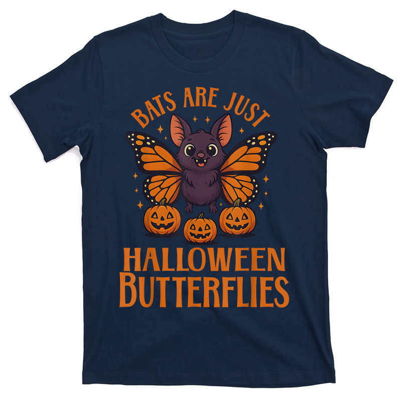 Creepy Cute Bat Halloween Butterfly With Pumpkins T-shirt
