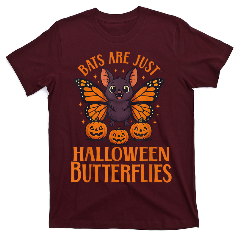 Creepy Cute Bat Halloween Butterfly With Pumpkins T-shirt