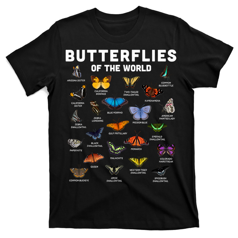 Butterfly Shirt Butterflies Of The World Butterfly Lover T-shirt