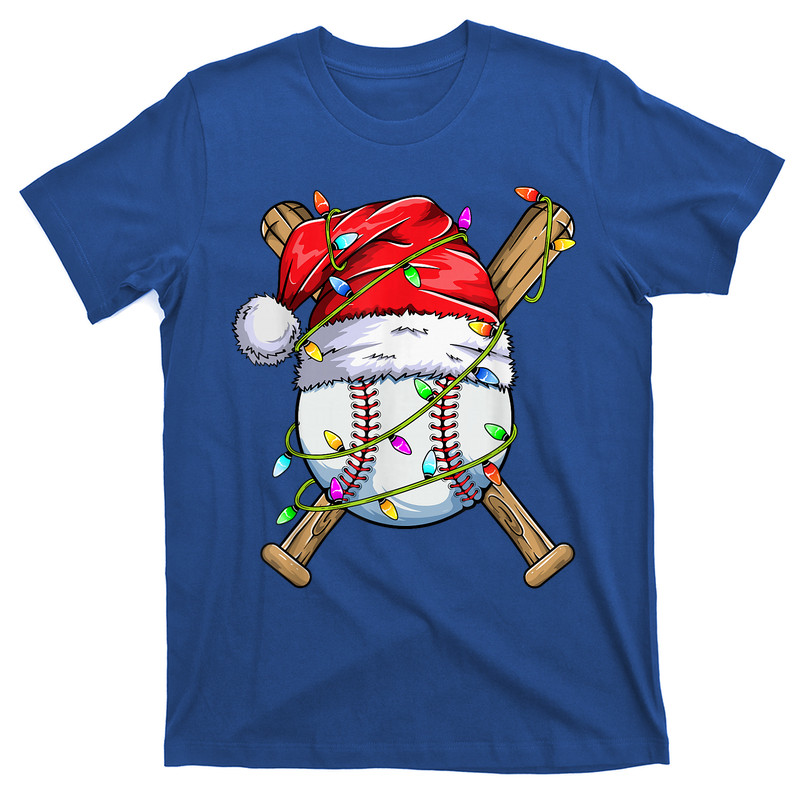 Santa Sports Christmas Baseball Player T-Shirt