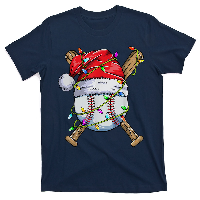 Santa Sports Christmas Baseball Player T-Shirt