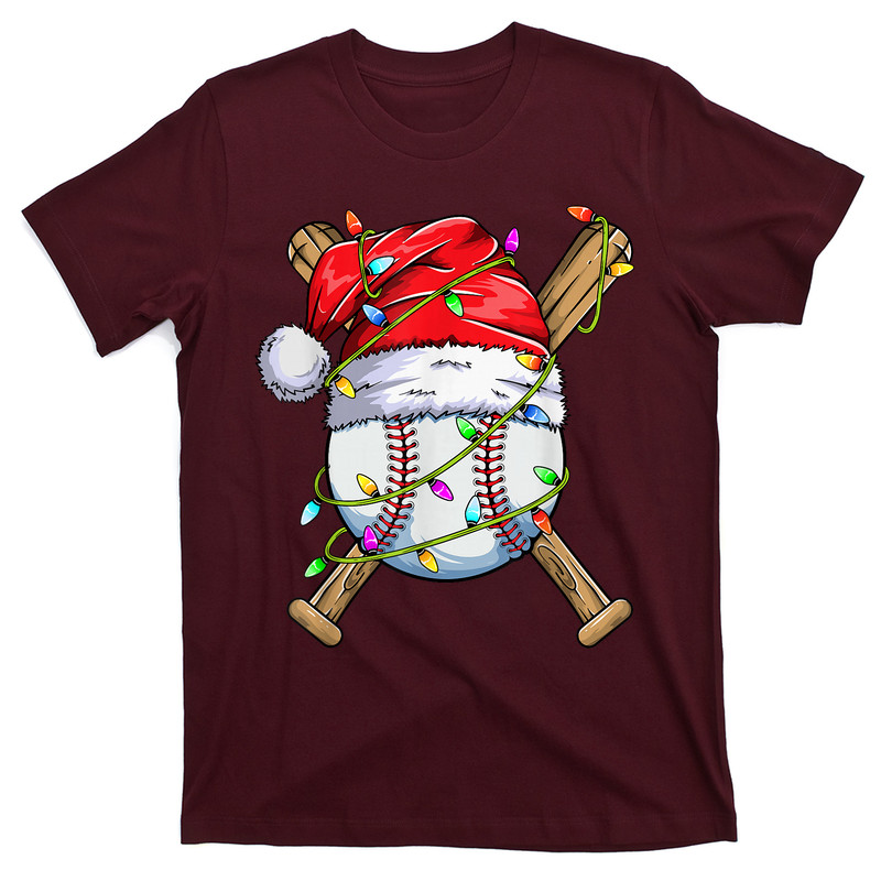 Santa Sports Christmas Baseball Player T-Shirt