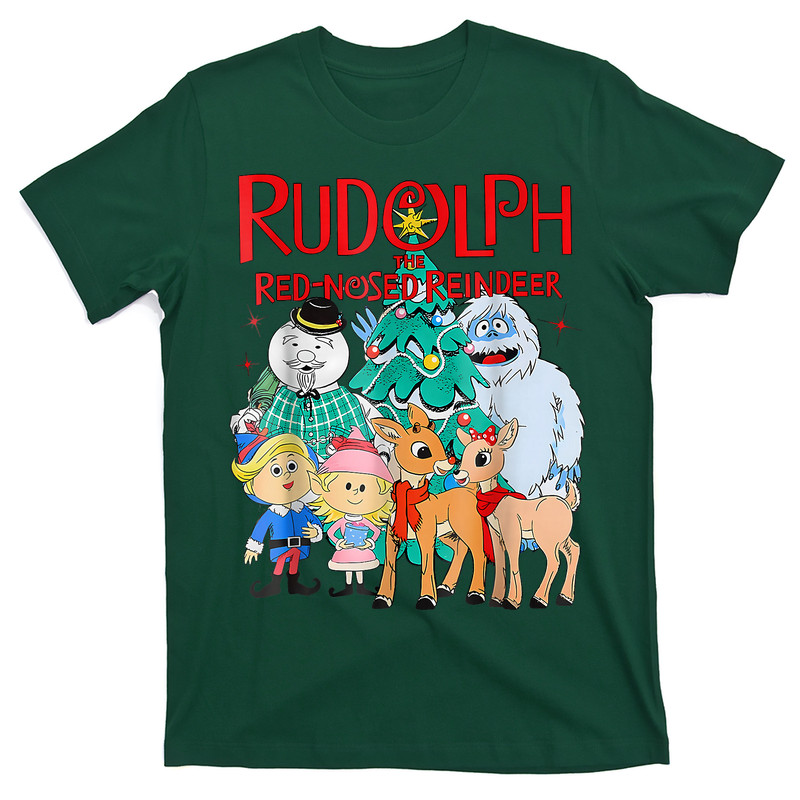 Funny Cute Rudolph The Red Nosed Reindeer Christmas Tree T-Shirt