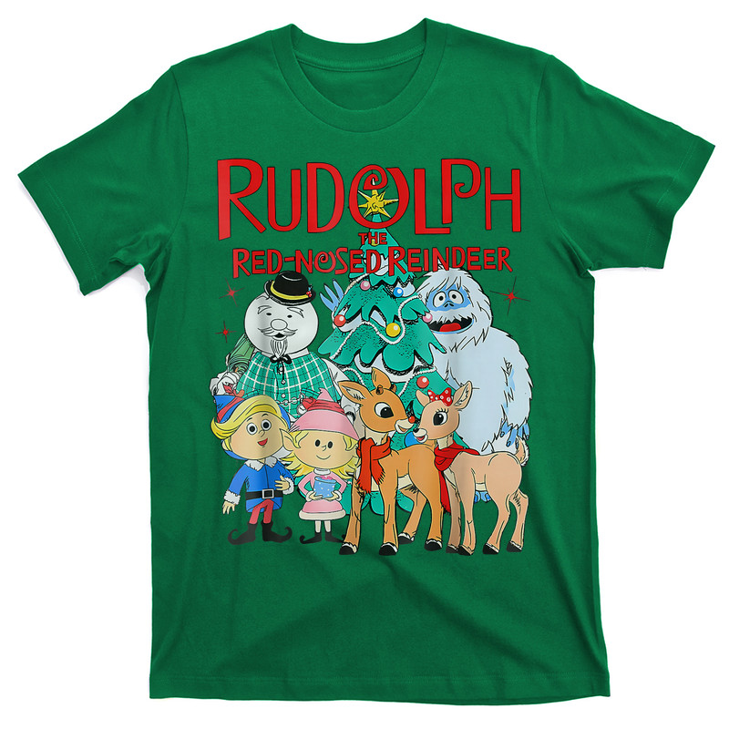 Funny Cute Rudolph The Red Nosed Reindeer Christmas Tree T-Shirt