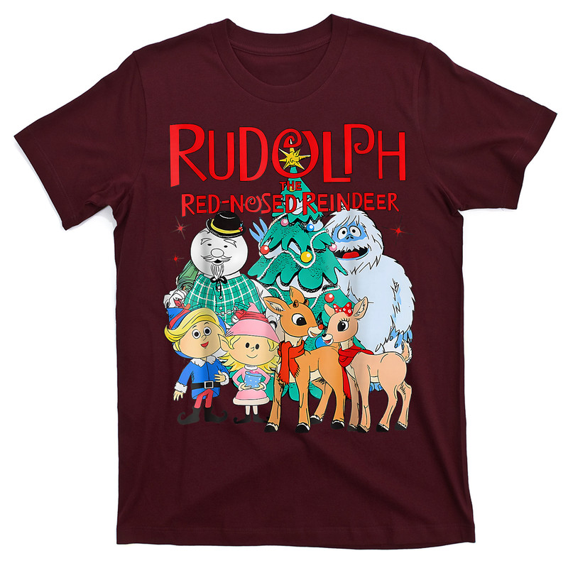 Funny Cute Rudolph The Red Nosed Reindeer Christmas Tree T-Shirt