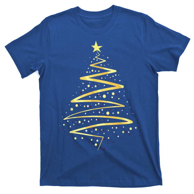 Gold Color Christmas Tree T-Shirt
