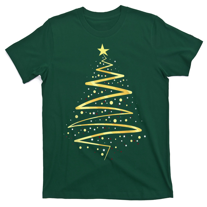 Gold Color Christmas Tree T-Shirt