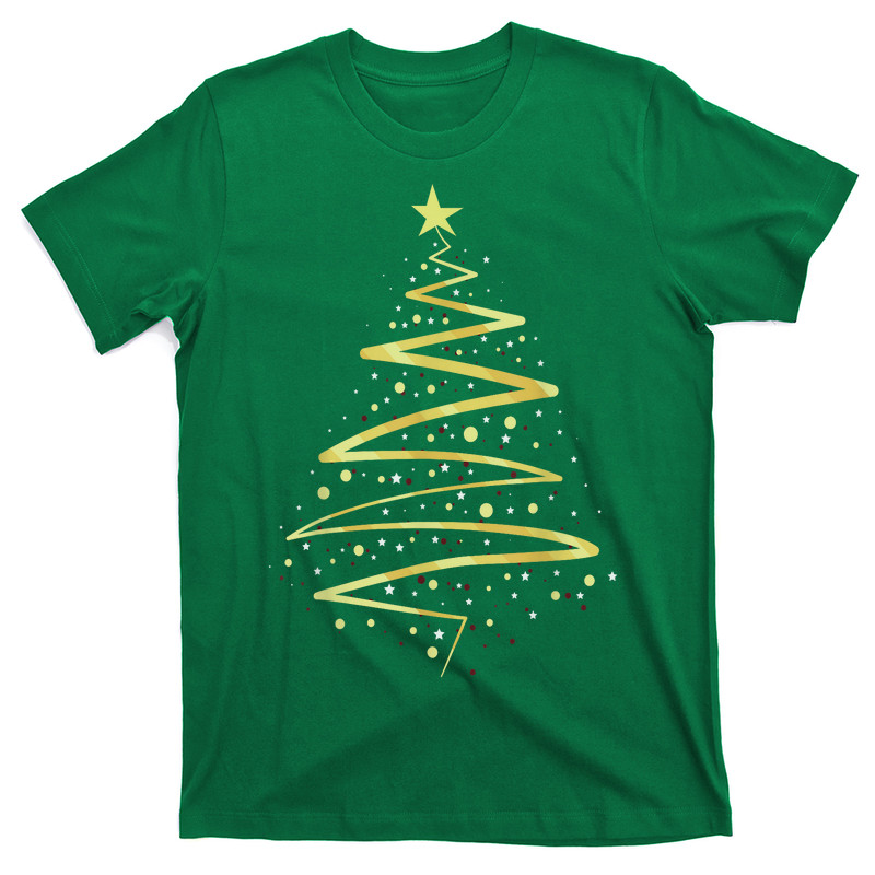 Gold Color Christmas Tree T-Shirt