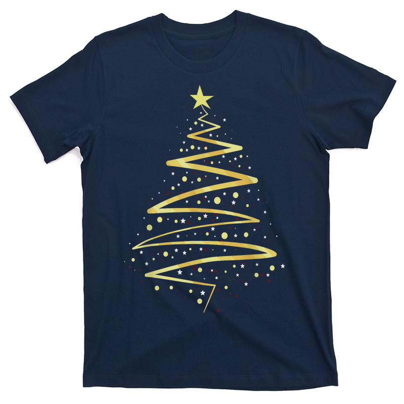 Gold Color Christmas Tree T-Shirt