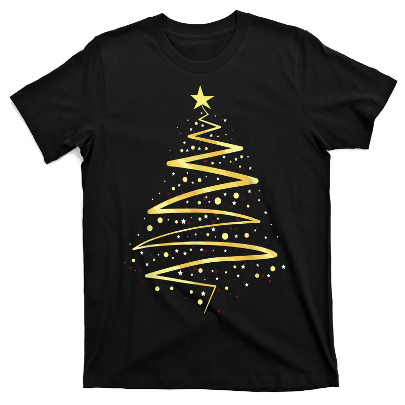 Gold Color Christmas Tree T-Shirt