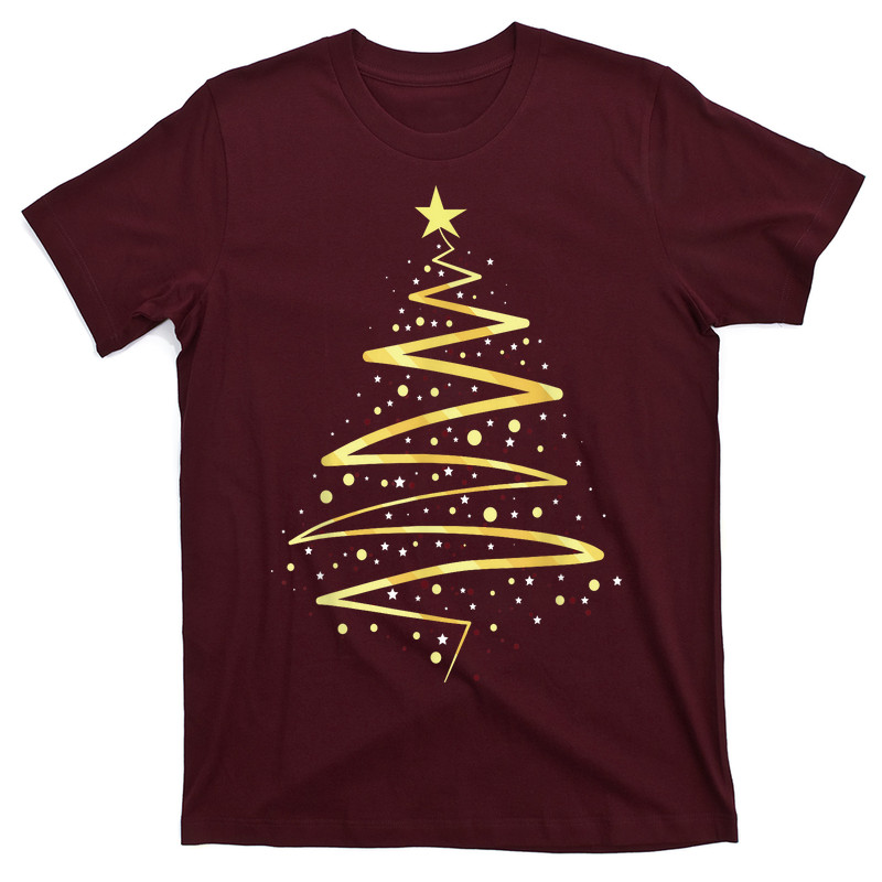 Gold Color Christmas Tree T-Shirt