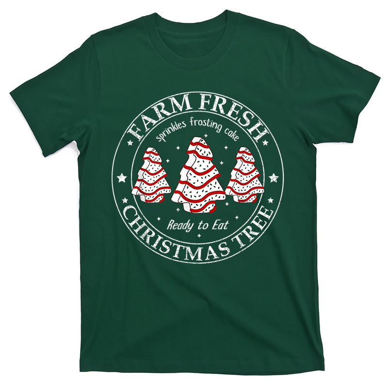 Farm Fresh Christmas Tree Xmas Cake Holiday Family Matching T-Shirt