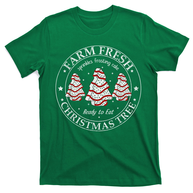Farm Fresh Christmas Tree Xmas Cake Holiday Family Matching T-Shirt