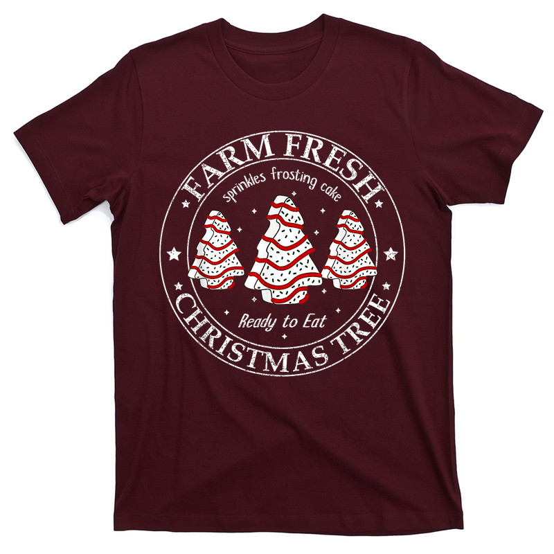 Farm Fresh Christmas Tree Xmas Cake Holiday Family Matching T-Shirt
