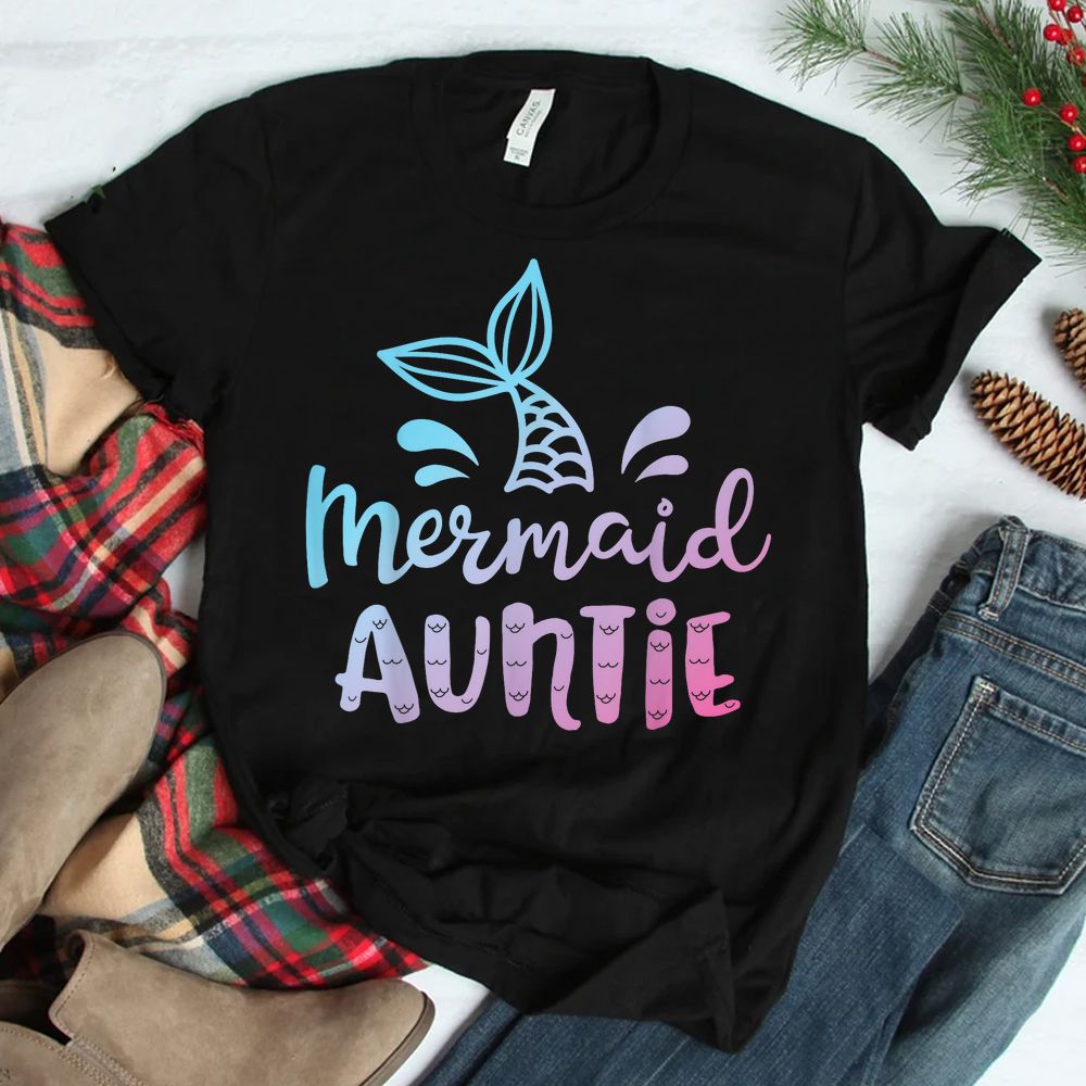 Mermaid Auntie Matching Birthday Shirt