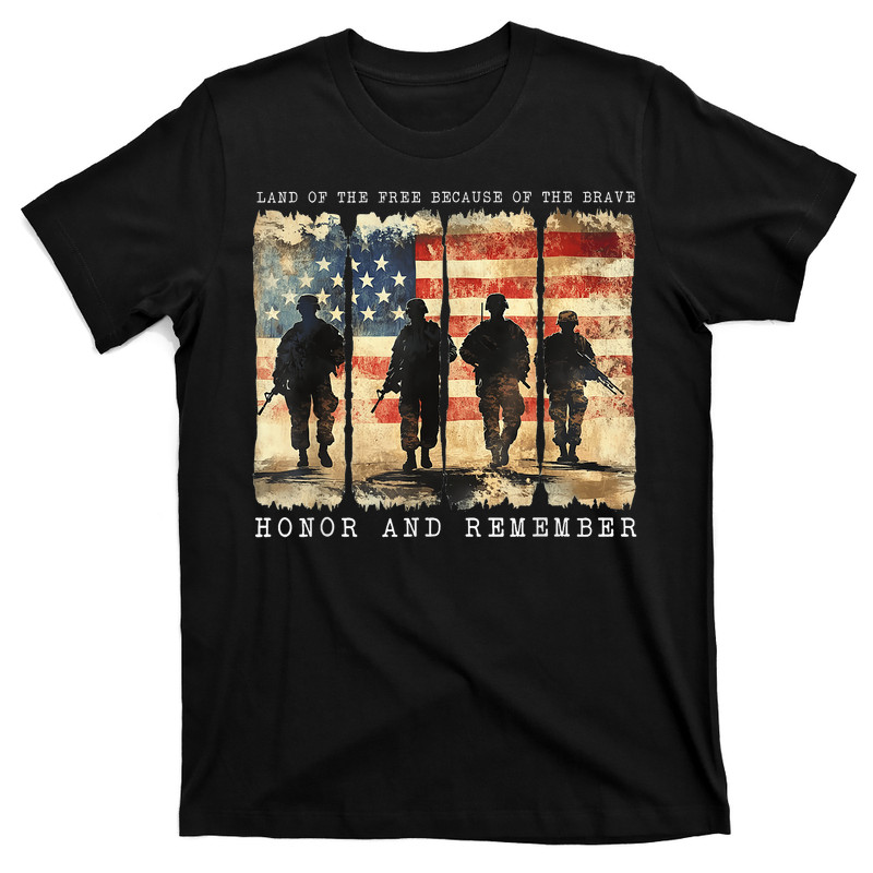 Memorial Day Remember Honor Vintage Patriotic American Flag T-shirt