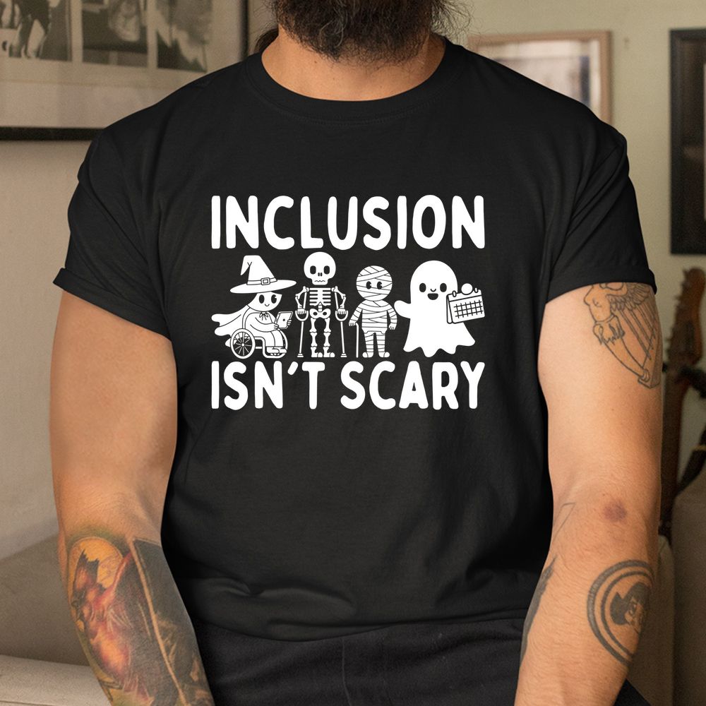 Inclusion Isn't Scary Slp Halloween Sped Teacher Ghost Mummy Shirt