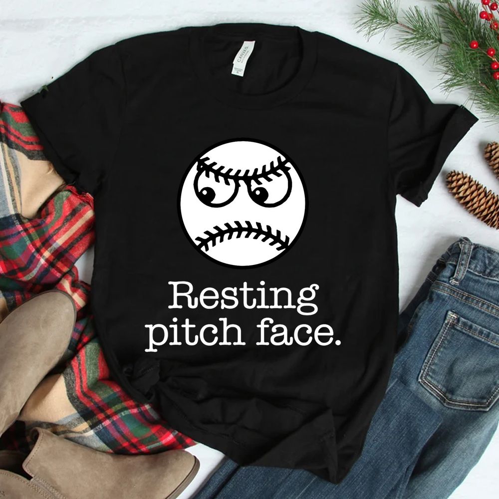 Resting Pitch Face Funny Baseball Sarcastic Meme Shirt