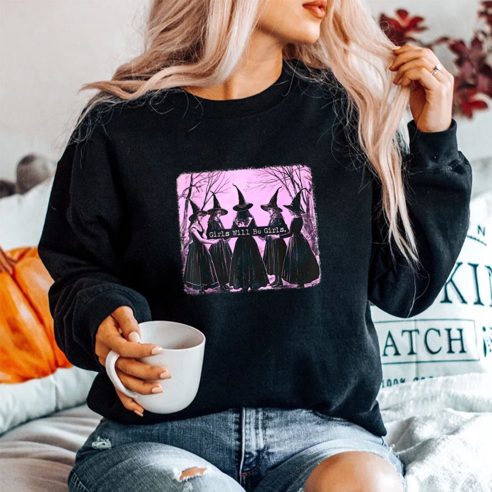 Girl Will Be Girl Witch Faeries Halloween Vibes Crop Shirt