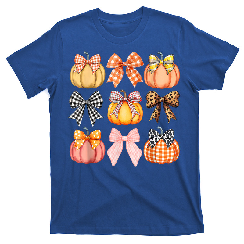 Coquette Bow Pumpkin Fall Spooky T-Shirt