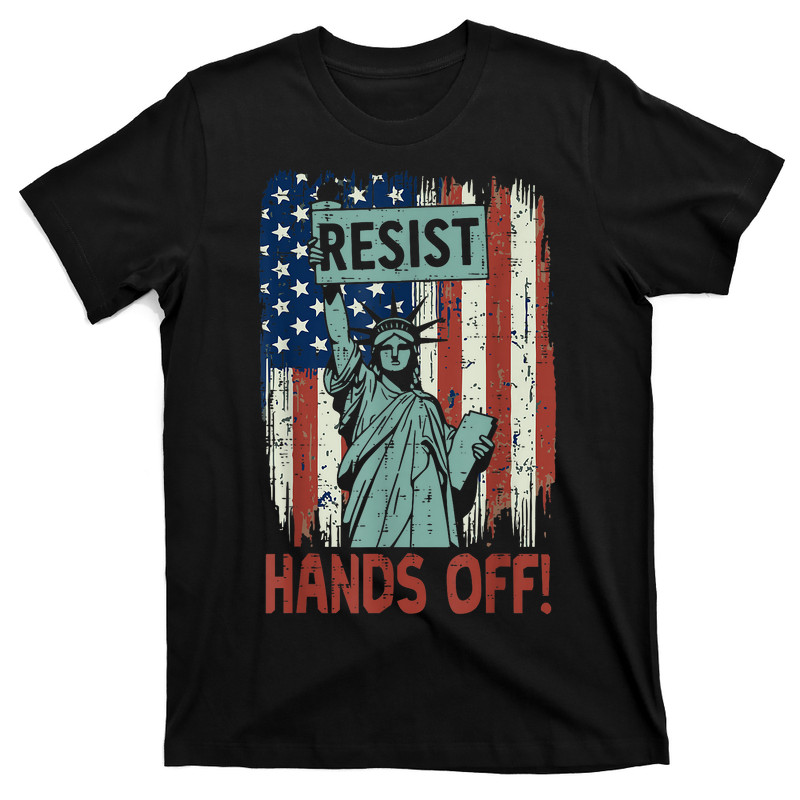 Resist Hands Off Statue Liberty Us Flag Equality T-shirt