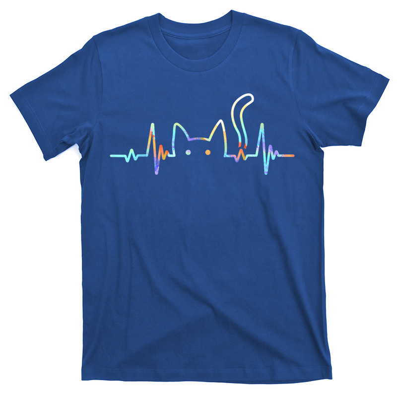 Heartbeat Cat Lover Animal Silhouette Cute Cat T-shirt