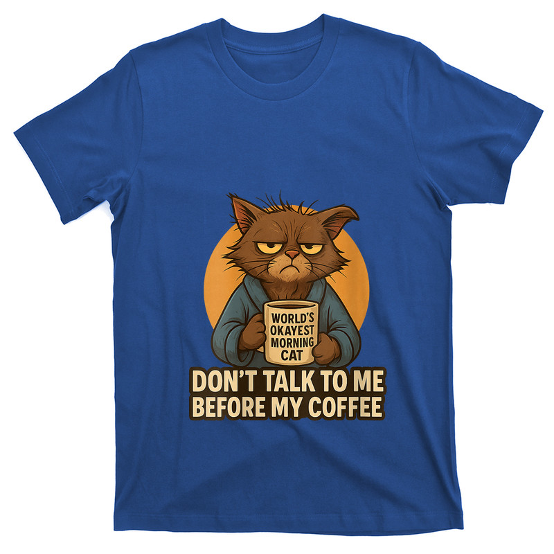 Womens Cranky Cat Coffee Quote T-shirt