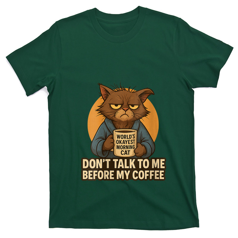Womens Cranky Cat Coffee Quote T-shirt